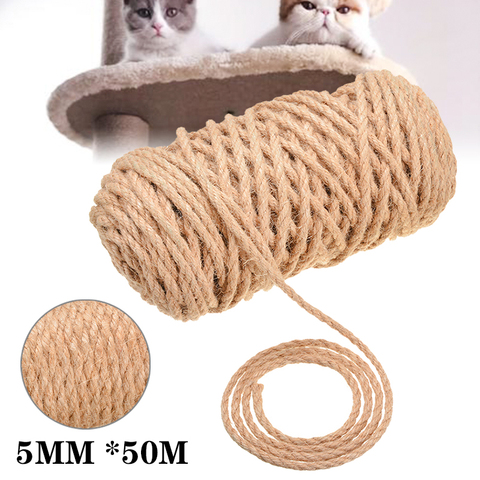 Corde de rechange en Sisal pour animal de compagnie, poste pour gratter les griffes de chat, jouets, réparation et fabrication des jambes de bureau, corde pour aiguiser les griffes de chat ► Photo 1/6