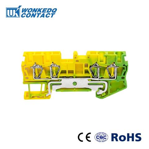 Borniers Din Rail, 10 pièces, connecteurs ST-2.5QUATTRO-PE, traction de retour, Type à quatre conducteurs, borniers de terre à ressort ► Photo 1/6