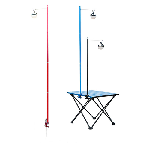 Camping en plein air chasse randonnée pliant lampe poteau Kit en alliage d'aluminium Portable pêche suspension lumière support de fixation ► Photo 1/6