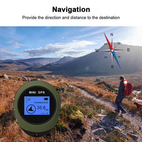 Mini traceur GPS portable, récepteur de Navigation, localisateur USB Rechargeable avec boussole électronique pour voyage en plein air randonnée ► Photo 1/6