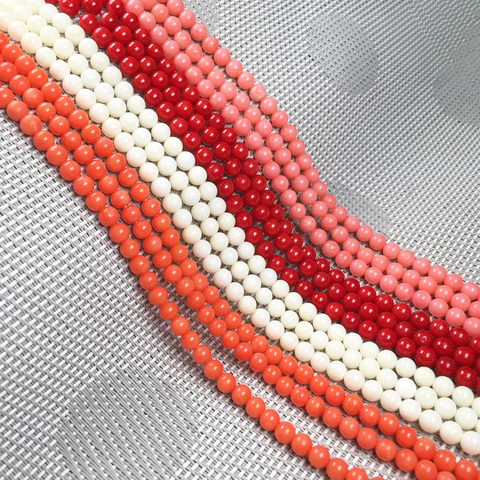 Perles en corail rose sphérique, nouvelle mode, breloque de 5.2mm, pour la fabrication de bijoux, bracelets et colliers, DIY ► Photo 1/6