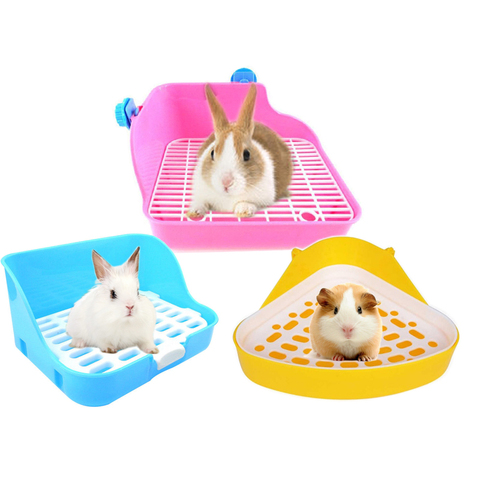 Bac à litière d'intérieur pour petits animaux | Coin de Hamster, chat, lapin, produits de toilette, propre, plateau d'entraînement pour petits animaux ► Photo 1/6