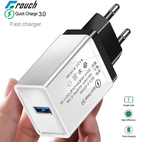Chargeur rapide Crouch 3.0 5 V/3A chargeur USB pour iPhone XS 7 8 QC 3.0 EU chargeur de voyage mural rapide pour Samsung Xiaomi mi9 Huawei LG ► Photo 1/6