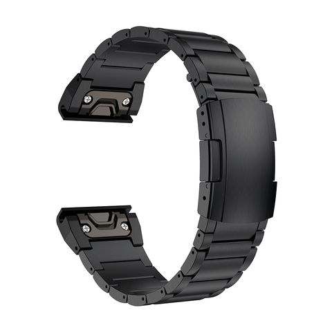 GORPIN Fenix 6X – Bracelet de montre, 26MM, en métal titane, raccord rapide, noir, pour Garmin Fenix 5X Plus 6X Pro ► Photo 1/1