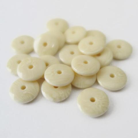 Perles rondes plates en résine, lot de 100 pièces, couleur Beige blanc, 6mm 8mm 10mm 12mm, perles d'espacement amples pour la fabrication de bijoux artisanaux DIY, vente en gros ► Photo 1/3