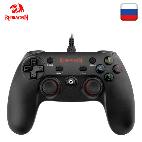 Redragon SATURN G807 Gamepad, Contrôleur de jeu PC filaire, Joystick double Vibration, Saturne, pour Windows PC,PS3,Playstation,Android ► Photo 1/6