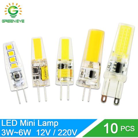 10 pièces G4 lampe à LED G9 3W 6W 10W COB SMD 2835 LED G4 G9 lampe à intensité variable ca cc 12V 220V 240V remplacer halogène projecteur lustre ► Photo 1/6