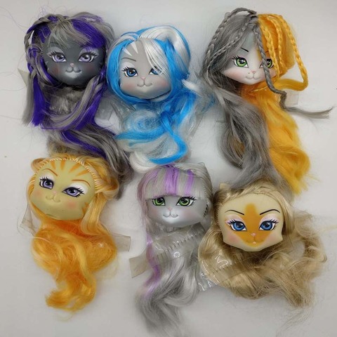 Catwalk – tête de poupée Kitty avec cheveux, compatible avec les modèles monster Highs Bjd, échelle 1/12, jouet accessoire ► Photo 1/6