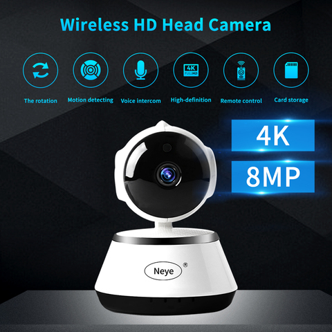 N_eye-caméra IP 8mp 4K | Caméra de sécurité domestique, caméra wifi avec Vision nocturne IR, moniteur Audio, caméra IP ► Photo 1/6