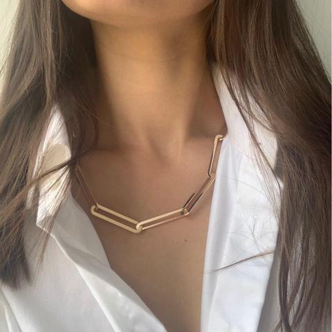 Collier chaîne large à gros maillons, tendance or, pour unisexe, Boho, élégant, Vintage, élégant, accessoire de bijouterie gracieux, nouvelle collection ► Photo 1/6