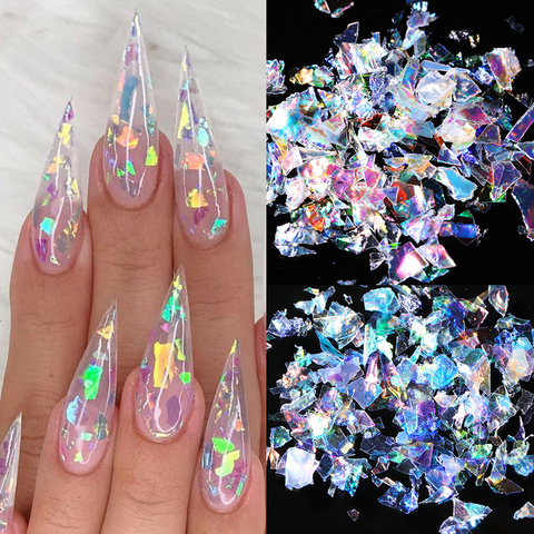 Paillettes colorées pour ongles, 5g, bonbons, irrégulières, papier de verre, flocons pour Nail Art, décoration à faire soi-même ► Photo 1/6