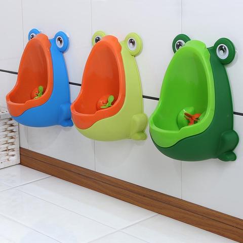 Dessin animé grenouille salle de bain enfants enfant en bas âge pot toilette formation urinate formateur garçons urinoir dessin animé grenouille forme mignon écologique ► Photo 1/6