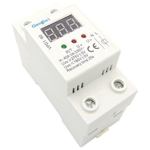 2 p 40A 220 v reconnexion automatique contre les surtensions et protection contre les sous-tensions dispositif de protection relais avec Voltmètre tension moniteur ► Photo 1/6