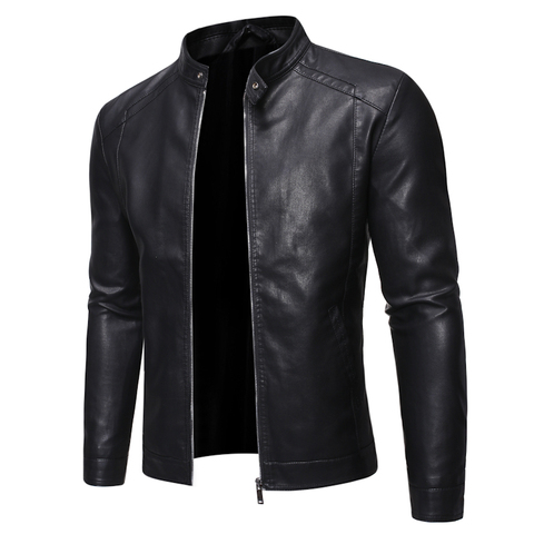 Hommes veste en simili cuir moto 5XL hommes vestes noir Jaqueta de Couro Masculina vêtements d'extérieur hommes en cuir PU manteaux hommes, ZA319 ► Photo 1/6