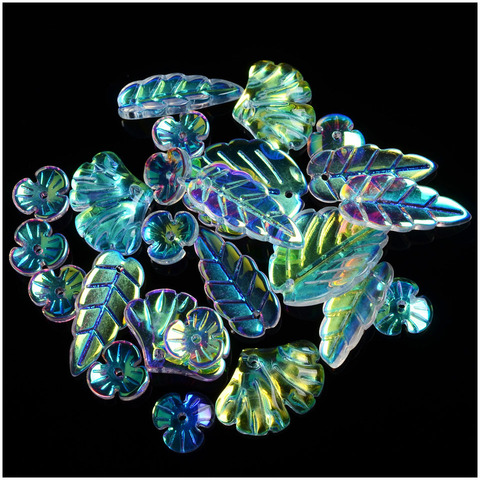 Perles à glaçure colorées AB, lot de 25 pièces, en forme de fleur, perles amples, fait à la main, pour la fabrication de bijoux, DIY ► Photo 1/6