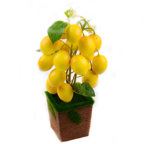 Arbre en pot de citron artificiel, accessoires, bonsaï, plantes, jouets de cuisine, décoration de mariage, fête à domicile, faux fruits ► Photo 1/6