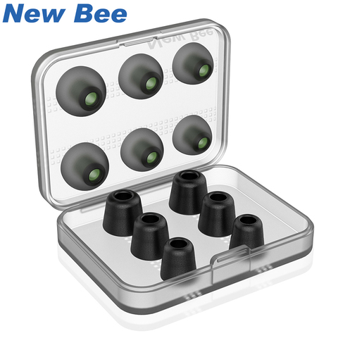 Nouveau Abeille Remplacement Isolation Du Bruit 3 paires embouts En Mousse à Mémoire et 3 paires Écouteurs En Silicone Coussinets D'oreille pour Casque Écouteur noir ► Photo 1/6