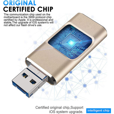 Clé USB 4 en 1 OTG 128 go 64 go 32 go USB 3.0 clé USB pour iPhone/IOS/type-c/Android/PC/Mac clé USB multifonction ► Photo 1/6