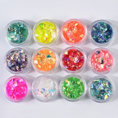 12 boîte/ensemble manucure coquille Cellophane coloré bonbons Aurora papiers dur époxy remplissage vernis à ongles adhésif décoratif pointillé ► Photo 1/6