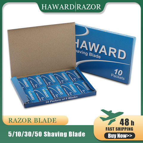 HAWARD – lame de rasoir Double tranchant en acier inoxydable importé, 5/10/30/50 pièces, sécurité pour l'épilation ► Photo 1/6