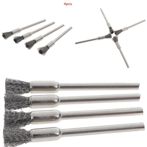 4 pièces 50mm Mini brosses de fil d'acier brosse de roue de polissage pour outils ► Photo 1/6