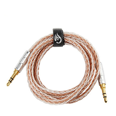 3.5mm Jack câble Audio mâle à mâle Aux câble plaqué or 3.5mm prise cuivre argent plaqué fil 0.5M 1.2M HIFI haut-parleur ligne ► Photo 1/6