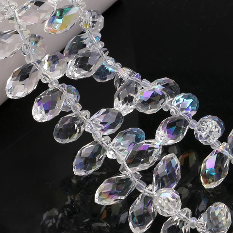 Miyuki-pendentif goutte en cristal transparent, perles en verre AB 5/6/8/10/12mm, pour bricolage, fabrication d'accessoires d'aiguilles, vente en gros ► Photo 1/5