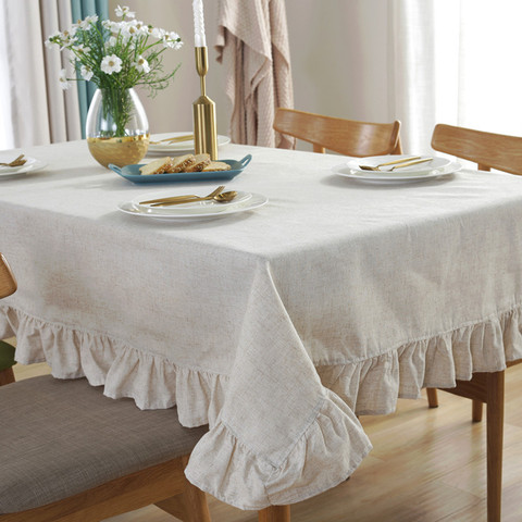 Nappe de Table rectangulaire en coton, linge de Table en dentelle, motif Lotus, pour mariage, pour salle à manger ► Photo 1/6