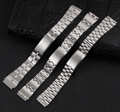 Bracelet de montre Seiko en acier inoxydable, boucle pliable, fermoir, ceinture, argent, accessoires de montre, texture brossée ► Photo 1/6