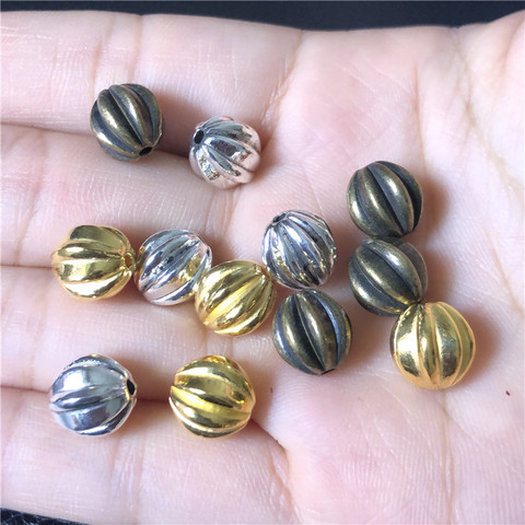 10pcs metal 10mm striped round beads for jewelry making DIY handmade bracelet necklace earring accessories material wholesale ► Photo 1/6