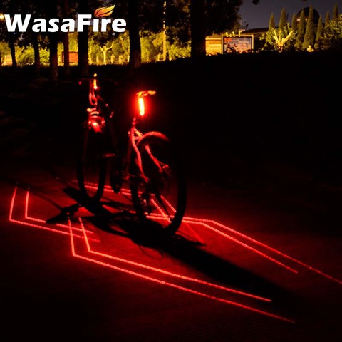 Lampe Laser pliable étanche pour vélo, feu de sécurité avant et arrière, Rechargeable par USB ► Photo 1/6