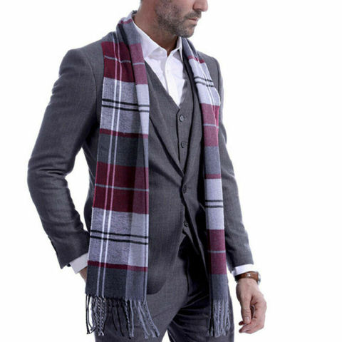 Hommes ecosse doux écharpe laine vérifier Plaid hiver chaud châle cou enveloppement longue écharpe mode hommes foulards Plaid chaud enveloppes ► Photo 1/6