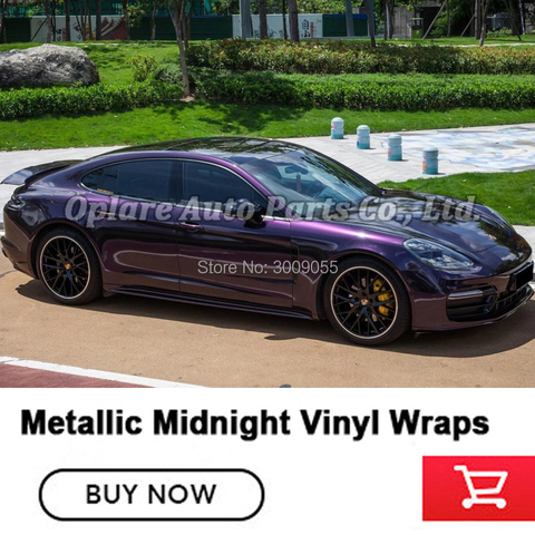 Enveloppe vinylique métallique violet nuit, papier d'emballage de voiture de qualité supérieure, 5m/10m/18m, cerise noire, glace, vinyle de qualité garantie ► Photo 1/4