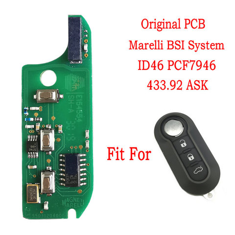 Clé à distance de voiture du monde de Datong remplacent la carte PCB pour le système de Fiat Dehilp Marelli BSI 433.92 demandent la puce de PCF7946 remplacent la carte PCB de clé intelligente ► Photo 1/6