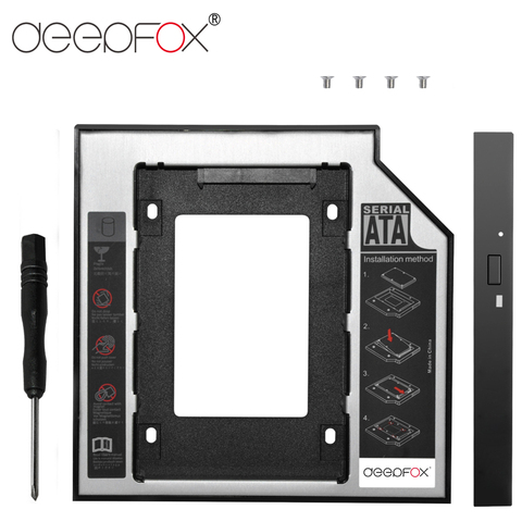DeepFox – caddie en plastique Optibay pour disque dur, 9.5mm, sata 2.5, CD-ROM pouces, SSD, CD, DVD, boîtier pour disque dur, 10 pièces ► Photo 1/6