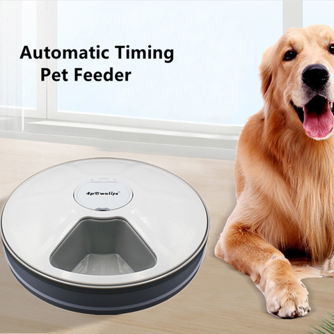 Distributeur automatique d'aliments secs et humides pour animaux domestiques, avec minuterie de 24h, 6 grilles, pour chiens, chats, lapins, 50% de réduction ► Photo 1/6