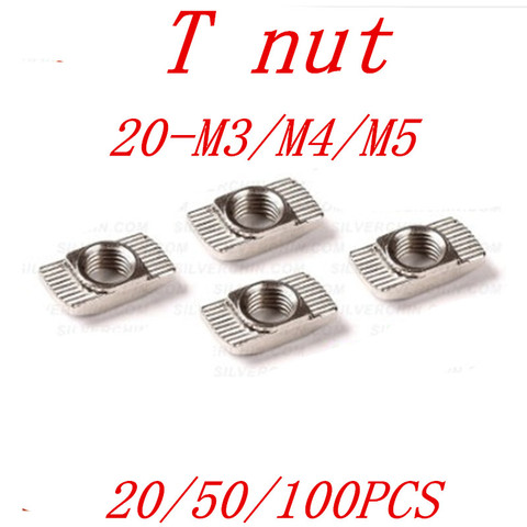 Connecteur de fixation en aluminium 100 pour écrou 20-2022 pièces M3/M4/M5 * 10*6 pour écrou série 20, fente 6 T ► Photo 1/3