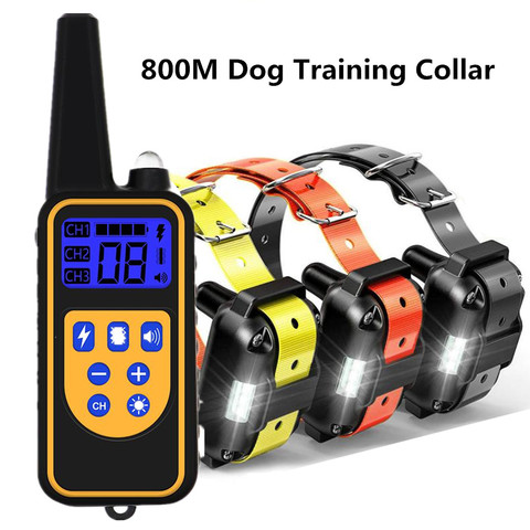 800m collier de dressage de chien électrique étanche Rechargeable pour animaux de compagnie télécommande avec écran LCD pour tous les sons de Vibration de choc de taille ► Photo 1/6