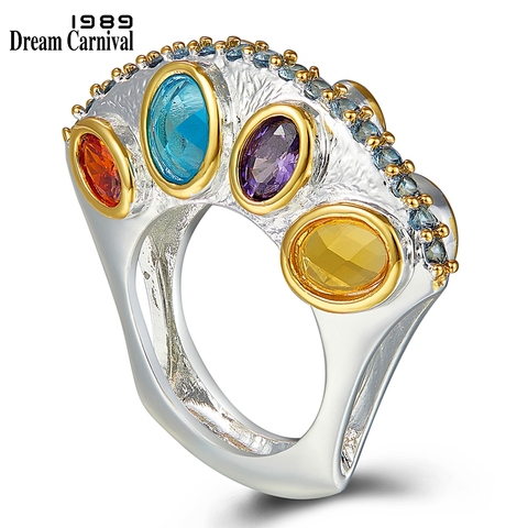 DreamCarnival 1989 - bague de mariage femme, bague spéciale couleurs infinies de fiançailles de conception verticale couleur zircon septembre, WA11710 ► Photo 1/6