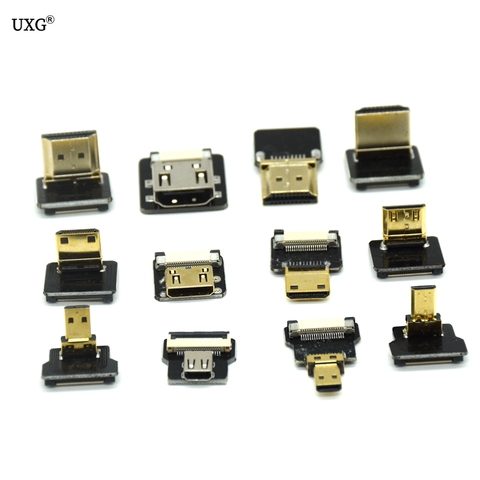 FPV Micro HDMI-Mini adaptateur HDMI-90 degrés 5cm-100cm FPC ruban plat HDMI-pas de câble 20pin connecteur ► Photo 1/5
