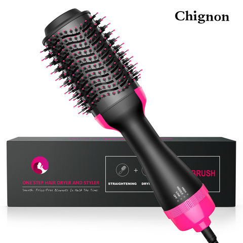 1000W sèche-cheveux Air chaud brosse Styler et Volumizer cheveux lisseur bigoudi peigne rouleau une étape électrique Ion sèche-cheveux brosse ► Photo 1/6