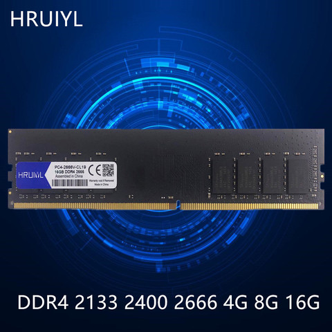 HRUIYL RAM de bureau DDR4 4GB 8GB 16GB 2133 2400 2666MHZ DIMM bâtons de mémoire puce d'origine 1.2V 288Pin ordinateur mémoire de l'ordinateur DDR 4 ► Photo 1/6