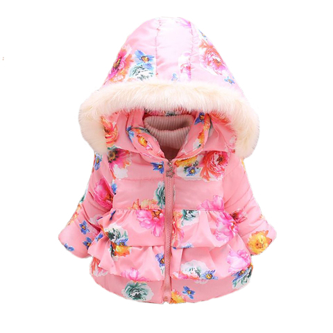 Manteaux d'automne et d'hiver pour bébés filles, vêtements d'extérieur pour nourrissons, manteaux en coton à capuche pour filles, manteaux pour bébés, vêtements pour bébés ► Photo 1/6