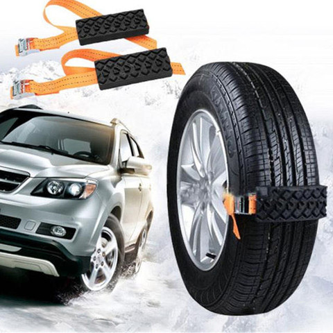 1/2/4 pièces durables PU hiver voiture pneu neige anti-dérapant chaînes voiture pneu Traction blocs d'urgence neige boue sable pneu chaîne sangles ► Photo 1/6