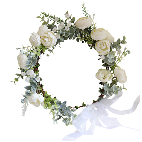 Couronne de fleurs de camélia, bandeau de Festival, accessoires pour cheveux, guirlande florale pour fille, couvre-chef de mariage, nouvelle collection ► Photo 1/6