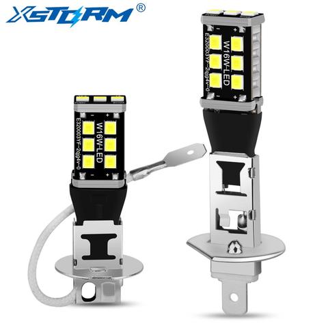 2 pièces Super lumineux H1 H3 LED ampoule 15SMD 2835 voiture antibrouillard 6000K blanc conduite lampe de course Automobiles 12V ► Photo 1/6