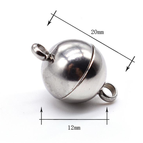 Fermoir magnétique en forme de boule en acier inoxydable, 5 pièces, convertisseur de résultats de collier, connecteur pour bricolage, fabrication de bijoux, accessoires de Bracelet ► Photo 1/6