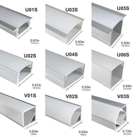 LED Profil En Aluminium 5 ensembles 0.5m Ruban EN Forme De U De Couleur Couverture Laiteuse pour LED Rampe D'éclairage À LED LED CANAL EN ALUMINIUM Antipoussière Moderne Lumière ► Photo 1/6