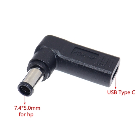 Adaptateur d'alimentation cc 7.4x5.0mm, prise mâle vers USB Type C femelle, convertisseur pour Hp Dell, chargeur d'ordinateur portable ► Photo 1/1