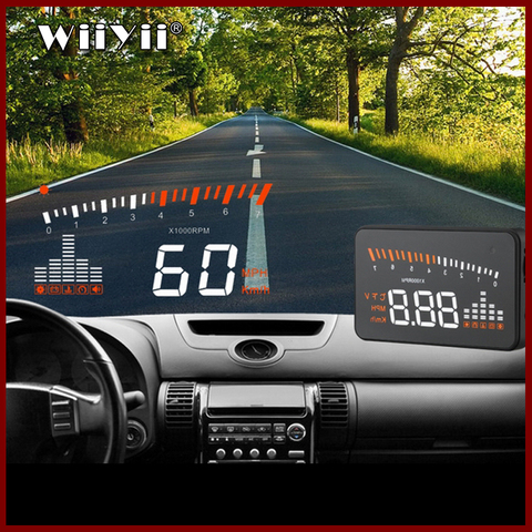 GEYIREN 2022X5 OBD2 Tête-Up Affichage Compteur De Vitesse Pare-Brise Projecteur RPM Vitesse D'alarme De Voiture UE OBD HUD Affichage auto Électronique ► Photo 1/6